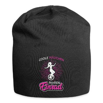Einrad | Coole Mädchen fahren Einrad - Jersey-Beanie - Schwarz - Vorne