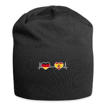 Deutschland Spanien Herz Liebe Herzlinie - Jersey-Beanie - Schwarz - Vorne