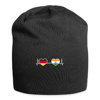 Deutschland Indien Herz Herlinie Liebe - Jersey-Beanie - Schwarz - Vorne