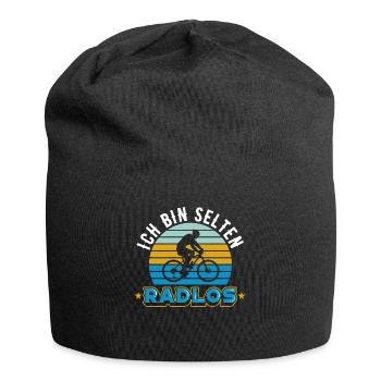 Fahrrad | Ich bin selten Radlos - Jersey-Beanie - Schwarz - Vorne