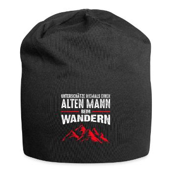 Wandern - Alter Mann | Retro lustige Sprüche - Jersey-Beanie - Schwarz - Vorne