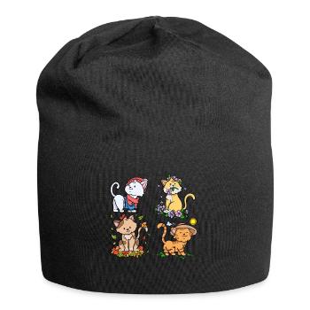 Chaque saison est une saison de chat Saisons Chats - Bonnet en jersey - noir - Devant