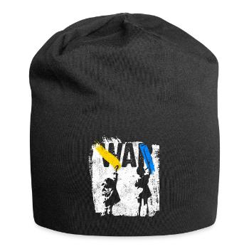 Ukraine | Freiheit kein Krieg Landesfarben - Jersey-Beanie - Schwarz - Vorne