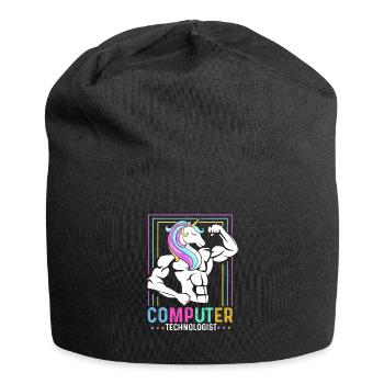 Computer Technologe Geschenk Radiologe Einhorn - Jersey-Beanie - Schwarz - Vorne