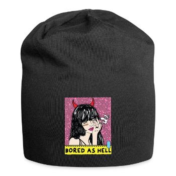 POP-ART Bored As Hell ARTWORK, Devil Frau 80s - Jersey Beanie - black - Front