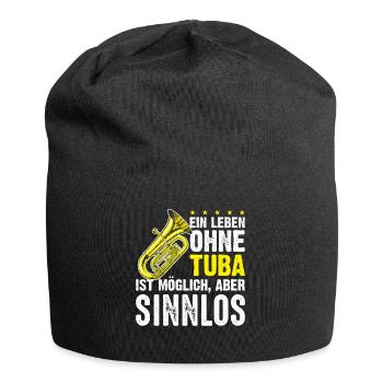 Tuba Orchester Spruch - Jersey-Beanie - Schwarz - Vorne
