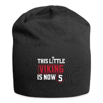 The Little Viking Is Now 5 5th Birthday - Jersey Beanie - black - Front