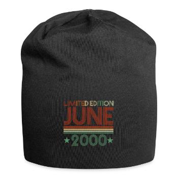 22. Geburtstag Juni Jahrgang 2000 Geschenkidee - Jersey-Beanie - Schwarz - Vorne