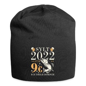 Sylt 2022 for 9 € I shoot cod and celebrate beer - Jersey Beanie - black - Front