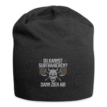 Du kannst subtrahieren? Dann zieh ab Wikinger Axt - Jersey-Beanie - Schwarz - Vorne