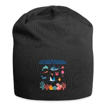 Heart belongs to a marine biologist - Jersey Beanie - black - Front