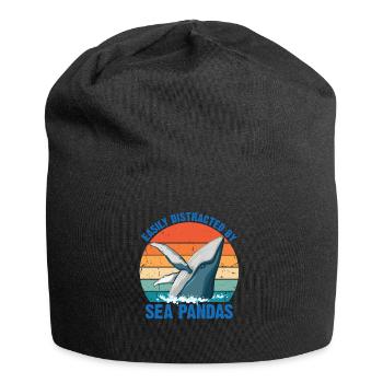 Baleines Baleines Océan Mer Marine Biologiste Plongée Rétro - Bonnet en jersey - noir - Devant