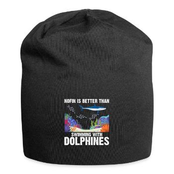 Avec les dauphins Nage Dauphin Océan Mammifère marin - Bonnet en jersey - noir - Devant