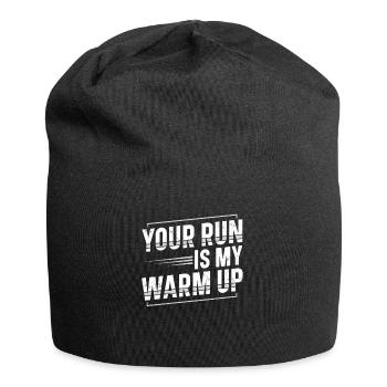Votre course est mon sentier de marathon de coureur d’échauffement - Bonnet en jersey - noir - Devant