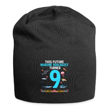 Marine Biology Birthday Party 9 Years Nine - Jersey Beanie - black - Front