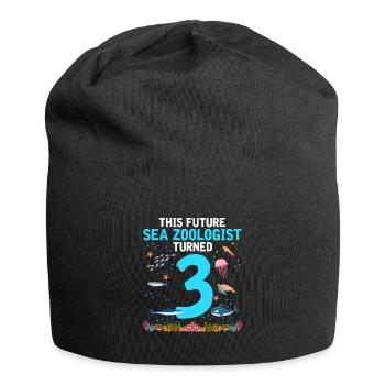 Zooologe Meeresbiologe Geburtstagsparty 3 Jahre - Jersey-Beanie - Schwarz - Vorne