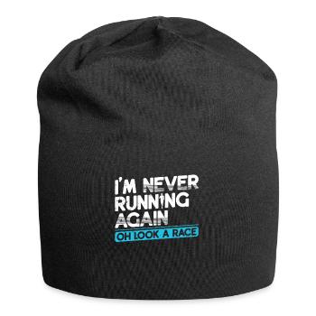 I never run away runner marathon clothes again - Jersey Beanie - black - Front