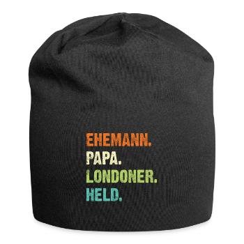 London Stadt Papa Vater Vatertag Geschenk Spruch - Jersey-Beanie - Schwarz - Vorne