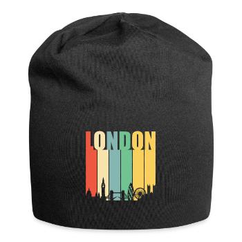 London Retro Vintage Skyline Stadt Heimat - Jersey-Beanie - Schwarz - Vorne