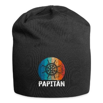 Papitän und Ruder - für den besten Papa der Welt - Jersey-Beanie - Schwarz - Vorne