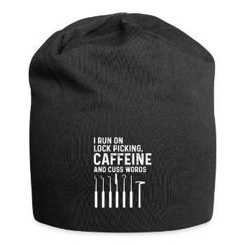 Verrouiller la cueillette du café et la conception des jurons - Bonnet en jersey - noir - Devant