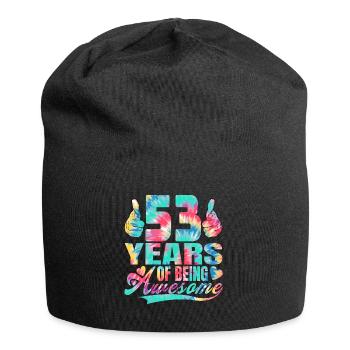 53. Geburtstag Oder Jahrestag 53 Years Of Being - Jersey-Beanie - Schwarz - Vorne