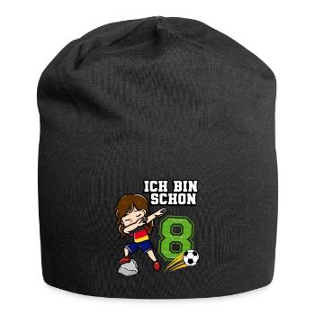 Football Girl J’ai déjà 8 ans - Bonnet en jersey - noir - Devant