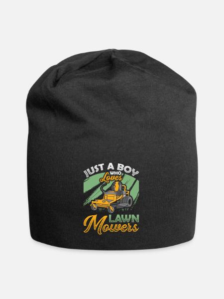 Just A Boy Who Loves Lawn Mower - Jersey Beanie - black
