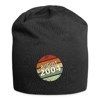 18th birthday August vintage 2004 gift idea - Jersey Beanie - black - Front