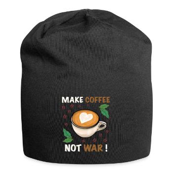 Barista coffee saying make coffee not war - Jersey Beanie - black - Front