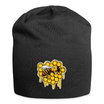 Honigwabe Honigbiene Imker arbeit - Jersey-Beanie - Schwarz - Vorne