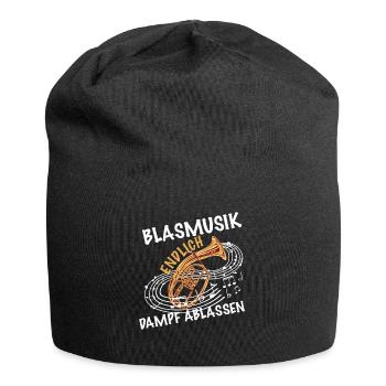 Blasmusiker Tenor spielen dampf ablassen - Jersey-Beanie - Schwarz - Vorne