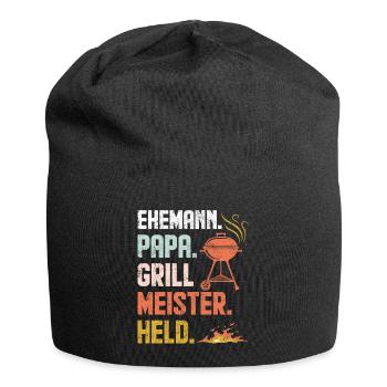 Grillmeister Retro Männer Geschenk - Jersey-Beanie - Schwarz - Vorne