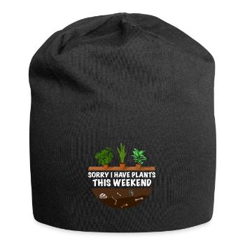 Lustiger Gärtner Spruch Sorry i have Plants - Jersey-Beanie - Schwarz - Vorne