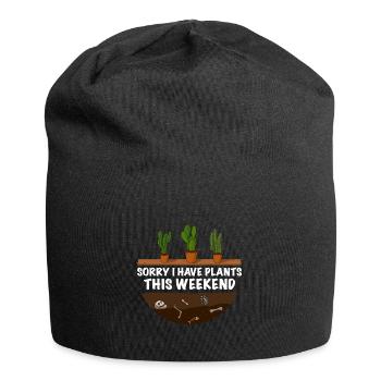 Lustiger Gärtner Spruch Sorry i have Plants - Jersey-Beanie - Schwarz - Vorne