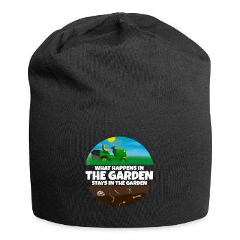 Was im Garten passiert bleibt im Garten Gärtner - Jersey-Beanie - Schwarz - Vorne
