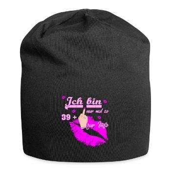 Zum 40. Geburtstag Damen 39 + - Jersey-Beanie - Schwarz - Vorne