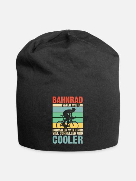 Bahnrad Vater Papa Vatertag Geschenk - Jersey-Beanie - Schwarz