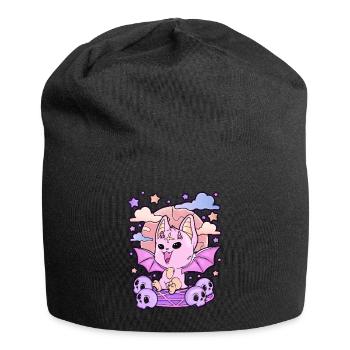 Pastel Goth Gruseliges Geschenk Creepy Kawaii - Jersey-Beanie - Schwarz - Vorne