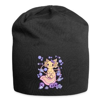 Gruseliges Axolotl Creepy Kawaii Chibi Horror - Jersey-Beanie - Schwarz - Vorne