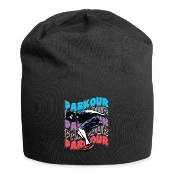 Freelaufender Parkour - Jersey-Beanie - Schwarz - Vorne