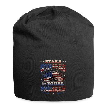 Stars Stripes et égalité - Bonnet en jersey - noir - Devant