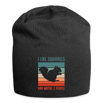 Retro Eichhörnchen Nager Geschenk - Jersey-Beanie - Schwarz - Vorne