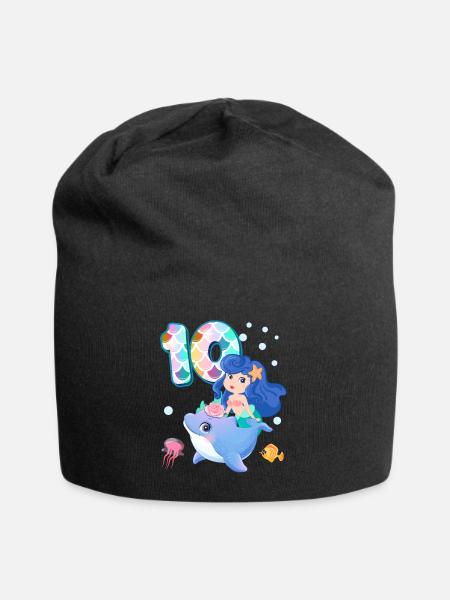 10. Geburtstag | Meerjungfrau Geburtstag | - Jersey-Beanie - Schwarz