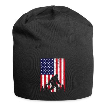 Amerika USA Flagge Bigfoot Mythos - Jersey-Beanie - Schwarz - Vorne