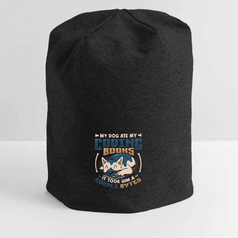 Dog Bytes Code Computer Joke Programming Jersey Beanie