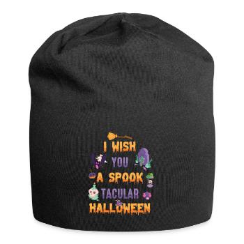 Ich Wünsche Ihnen Ein Gespenstisches Halloweenfest - Jersey-Beanie - Schwarz - Vorne