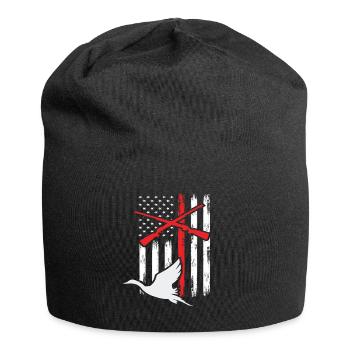 USA Flag Goose Hunting Hunting - Jersey Beanie - black - Front