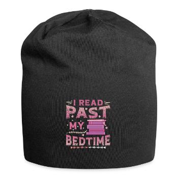 I Read Past My Bedtime, Reading Books. - Jersey Beanie - black - Front