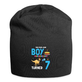 Parasaurolophus Boys Design Birthday Party - Jersey Beanie - black - Front